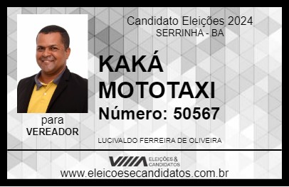 Candidato KAKÁ MOTOTAXI 2024 - SERRINHA - Eleições