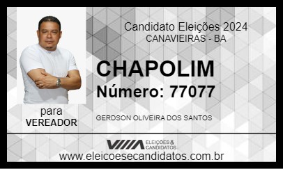 Candidato CHAPOLIM 2024 - CANAVIEIRAS - Eleições