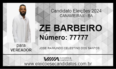 Candidato ZE BARBEIRO 2024 - CANAVIEIRAS - Eleições