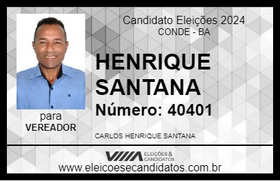 Candidato HENRIQUE SANTANA 2024 - CONDE - Eleições