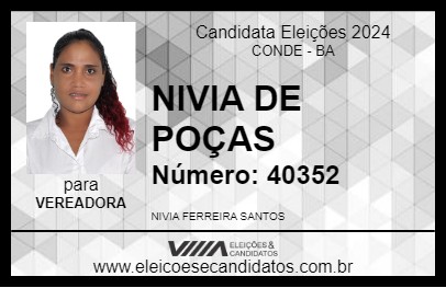 Candidato NIVIA DE POÇAS 2024 - CONDE - Eleições