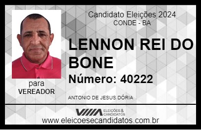 Candidato LENNON REI DO BONE 2024 - CONDE - Eleições