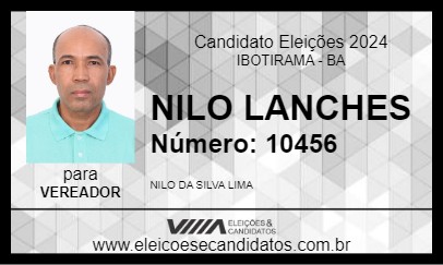 Candidato NILO LANCHES 2024 - IBOTIRAMA - Eleições