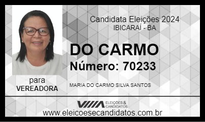 Candidato DO CARMO 2024 - IBICARAÍ - Eleições