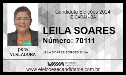 Candidato LEILA SOARES 2024 - IBICARAÍ - Eleições