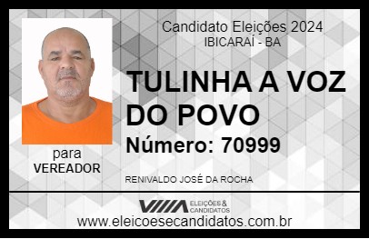 Candidato TULINHA 2024 - IBICARAÍ - Eleições