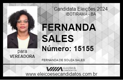 Candidato FERNANDA SALES 2024 - IBOTIRAMA - Eleições