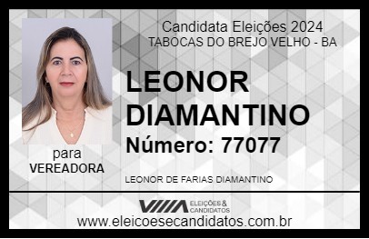 Candidato LEONOR DIAMANTINO 2024 - TABOCAS DO BREJO VELHO - Eleições