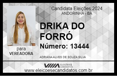 Candidato DRIKA DO FORRÓ 2024 - ANDORINHA - Eleições