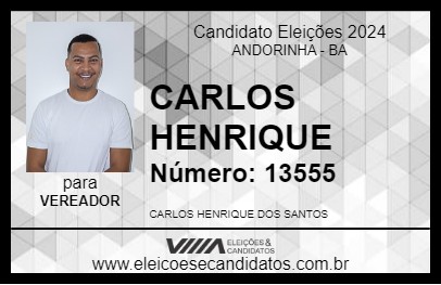 Candidato CARLOS HENRIQUE 2024 - ANDORINHA - Eleições