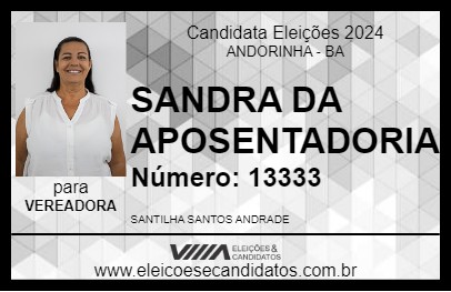 Candidato SANDRA DA APOSENTADORIA 2024 - ANDORINHA - Eleições