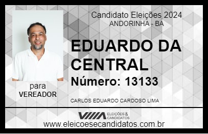 Candidato EDUARDO DA CENTRAL 2024 - ANDORINHA - Eleições