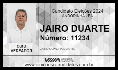 Candidato JAIRO DUARTE 2024 - ANDORINHA - Eleições