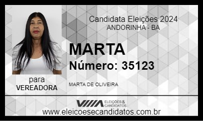 Candidato MARTA 2024 - ANDORINHA - Eleições