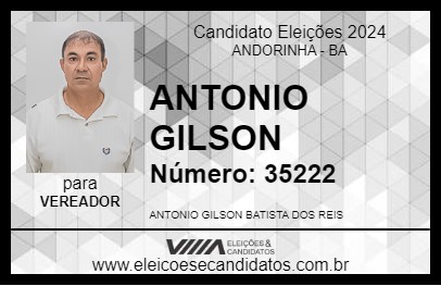 Candidato ANTONIO GILSON 2024 - ANDORINHA - Eleições