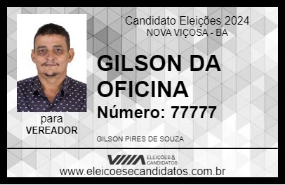 Candidato GILSON DA OFICINA 2024 - NOVA VIÇOSA - Eleições