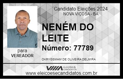 Candidato NENÉM DO LEITE 2024 - NOVA VIÇOSA - Eleições