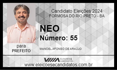 Candidato NEO 2024 - FORMOSA DO RIO PRETO - Eleições