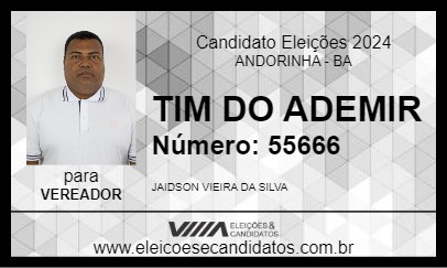 Candidato TIM DO ADEMIR 2024 - ANDORINHA - Eleições