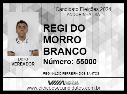 Candidato REGI DO MORRO BRANCO 2024 - ANDORINHA - Eleições