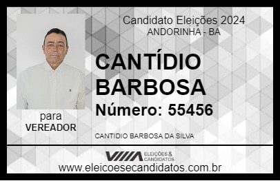 Candidato CANTÍDIO BARBOSA 2024 - ANDORINHA - Eleições