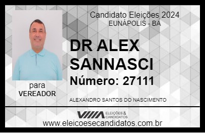 Candidato DR ALEX SANNASCI 2024 - EUNÁPOLIS - Eleições