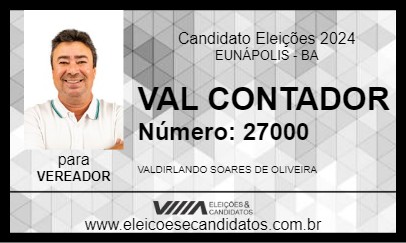 Candidato VAL CONTADOR 2024 - EUNÁPOLIS - Eleições