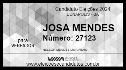 Candidato JOSA MENDES 2024 - EUNÁPOLIS - Eleições