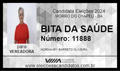 Candidato BITA DA SAÚDE 2024 - MORRO DO CHAPÉU - Eleições