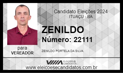 Candidato ZENILDO 2024 - ITUAÇU - Eleições