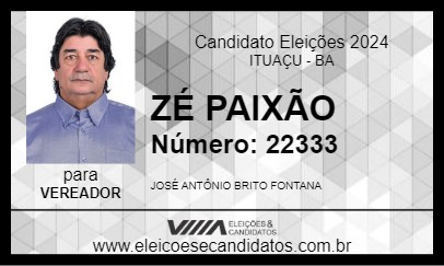 Candidato ZÉ PAIXÃO 2024 - ITUAÇU - Eleições