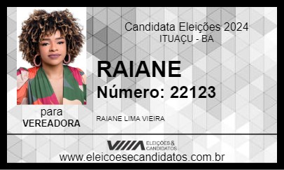 Candidato RAIANE 2024 - ITUAÇU - Eleições