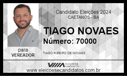 Candidato TIAGO NOVAES 2024 - CAETANOS - Eleições