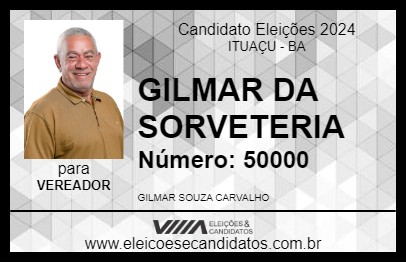 Candidato GILMAR DA SORVETERIA 2024 - ITUAÇU - Eleições