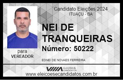 Candidato NEI DE TRANQUEIRAS 2024 - ITUAÇU - Eleições