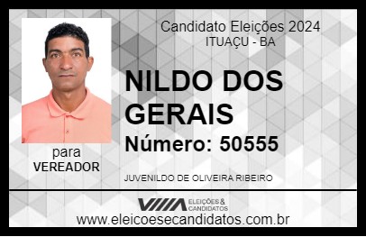 Candidato NILDO DOS GERAIS 2024 - ITUAÇU - Eleições