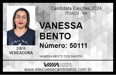 Candidato VANESSA BENTO 2024 - ITUAÇU - Eleições