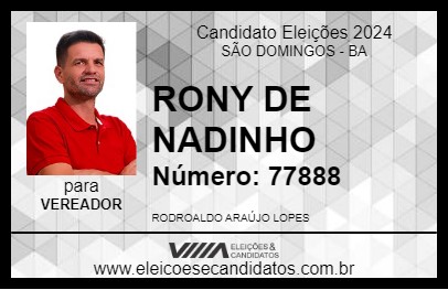 Candidato RONY DE NADINHO 2024 - SÃO DOMINGOS - Eleições