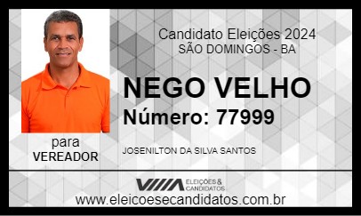 Candidato NEGO VELHO 2024 - SÃO DOMINGOS - Eleições