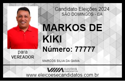 Candidato MARKOS DE KIKI 2024 - SÃO DOMINGOS - Eleições