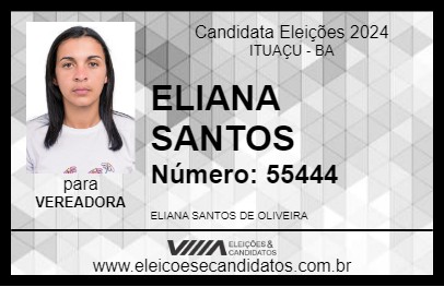 Candidato ELIANA SANTOS 2024 - ITUAÇU - Eleições