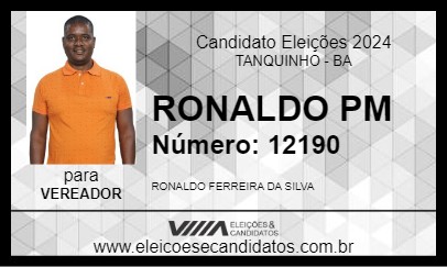 Candidato RONALDO PM 2024 - TANQUINHO - Eleições