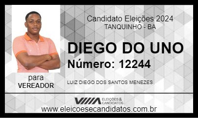 Candidato DIEGO DO UNO 2024 - TANQUINHO - Eleições