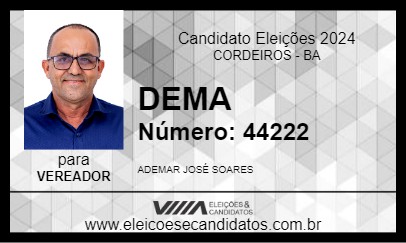 Candidato DEMA 2024 - CORDEIROS - Eleições