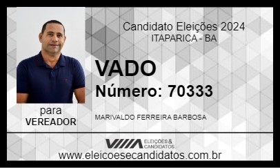 Candidato VADO 2024 - ITAPARICA - Eleições