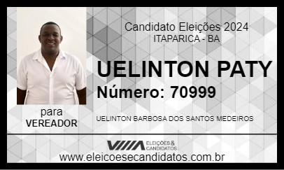 Candidato UELINTON PATY 2024 - ITAPARICA - Eleições