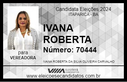 Candidato IVANA ROBERTA 2024 - ITAPARICA - Eleições