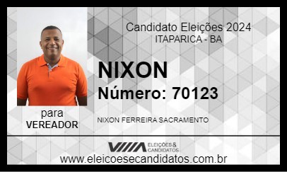 Candidato NIXON 2024 - ITAPARICA - Eleições