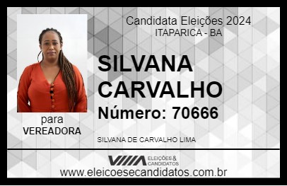 Candidato SILVANA CARVALHO 2024 - ITAPARICA - Eleições