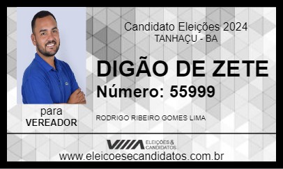 Candidato DIGÃO DE ZETE 2024 - TANHAÇU - Eleições